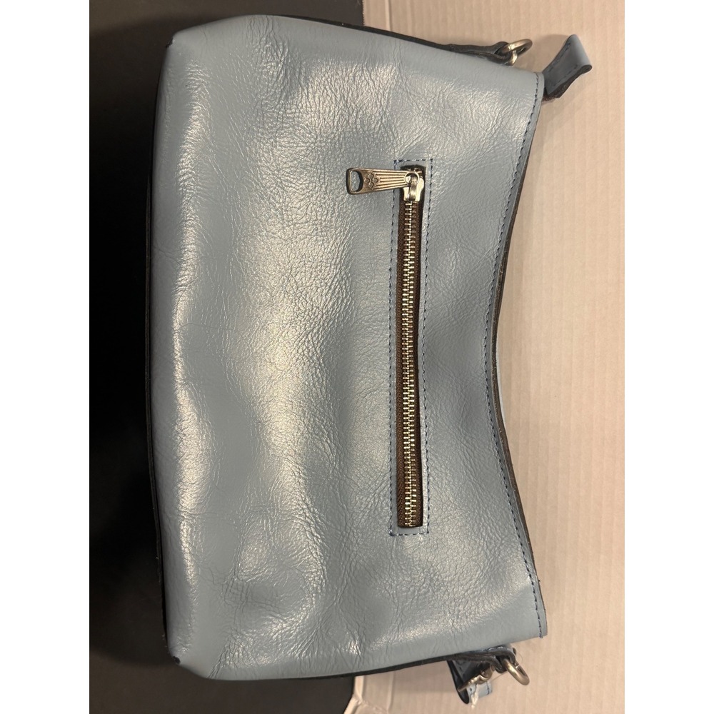 Patricia Nash Light Blue Leather Crossbody Bag Zip Top Shoulder Bag - Picture 6 of 16